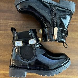 Toddler Girls Combat Boots Black Ankle Boots Size 8c